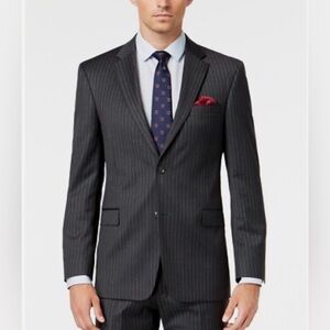 Slim Fit men’s suit., Charcoal, pin striped. chest 44, length regular.